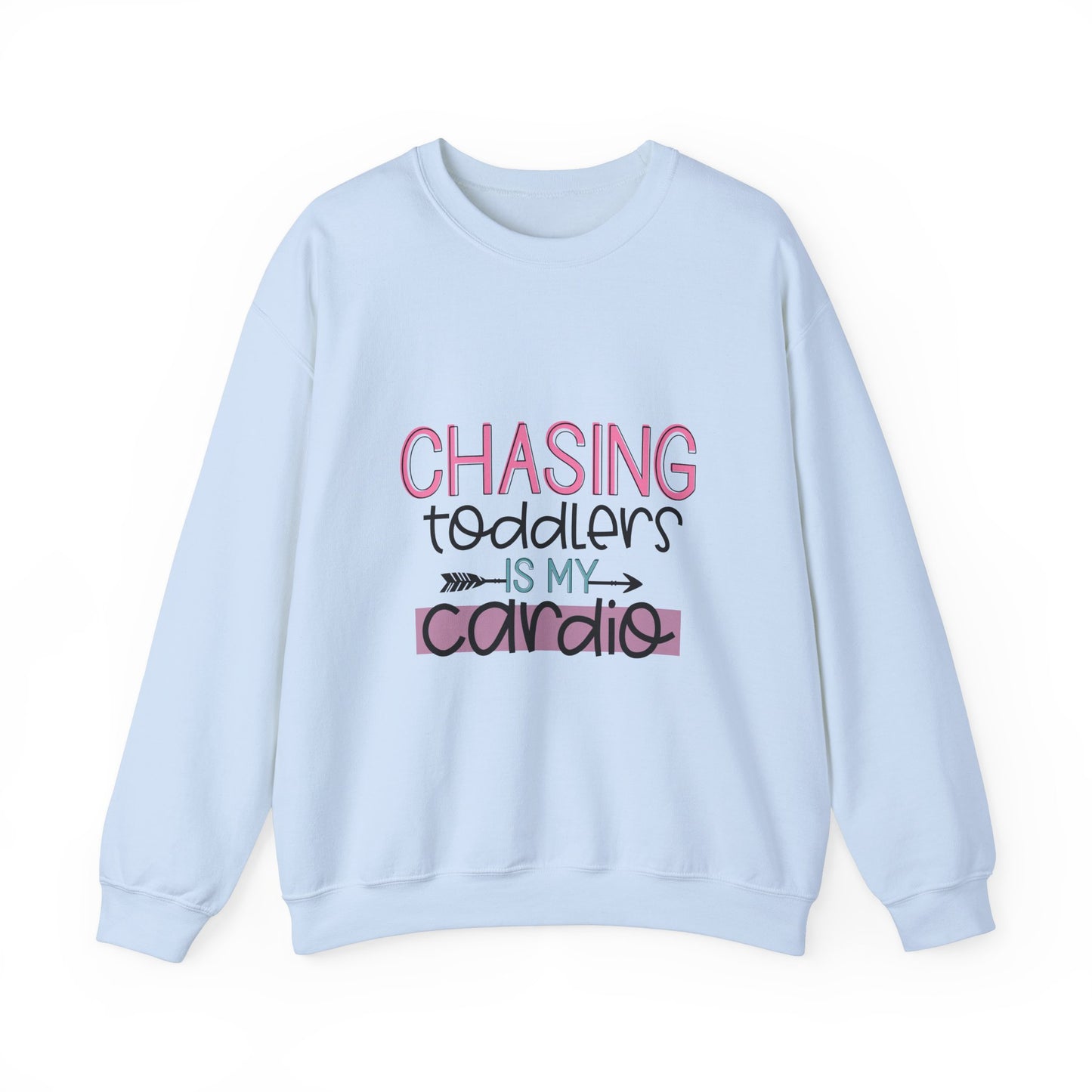 Chasing Toddlers Crewneck Sweatshirt | Funny Parenthood Apparel
