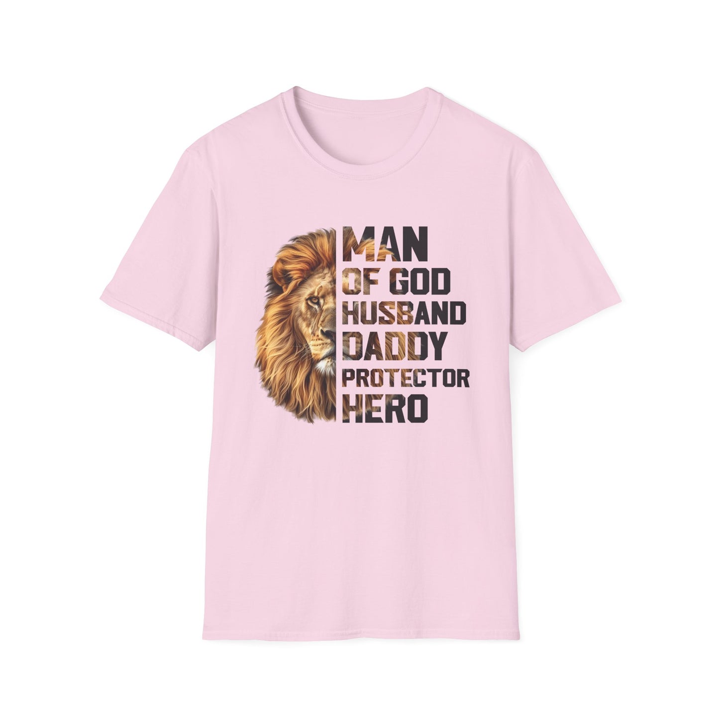 Faith-Inspired Unisex Softstyle T-Shirt - Man of God, Husband, Daddy, Protector, Father's Day Gift