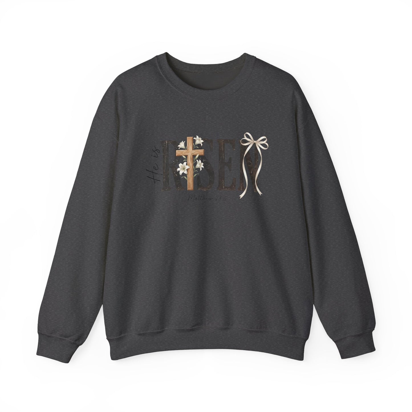 He Is Risen Crewneck Sweatshirt — Christian Easter Pullover