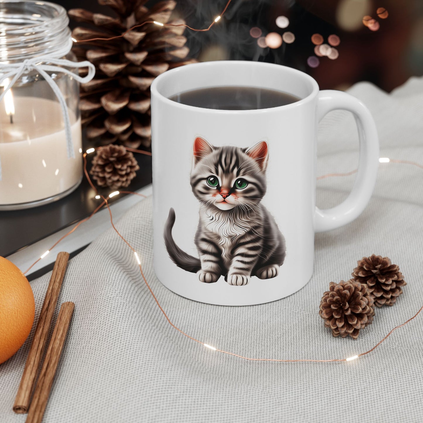 Cute Kitten Ceramic Mug — Coffee Cup (11oz & 15oz)