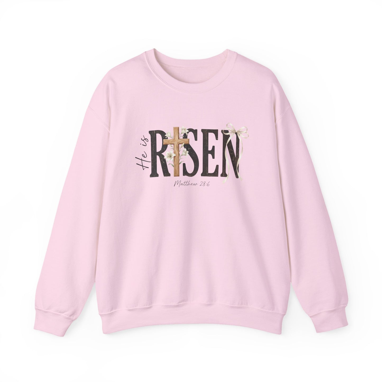 He Is Risen Crewneck Sweatshirt — Christian Easter Pullover
