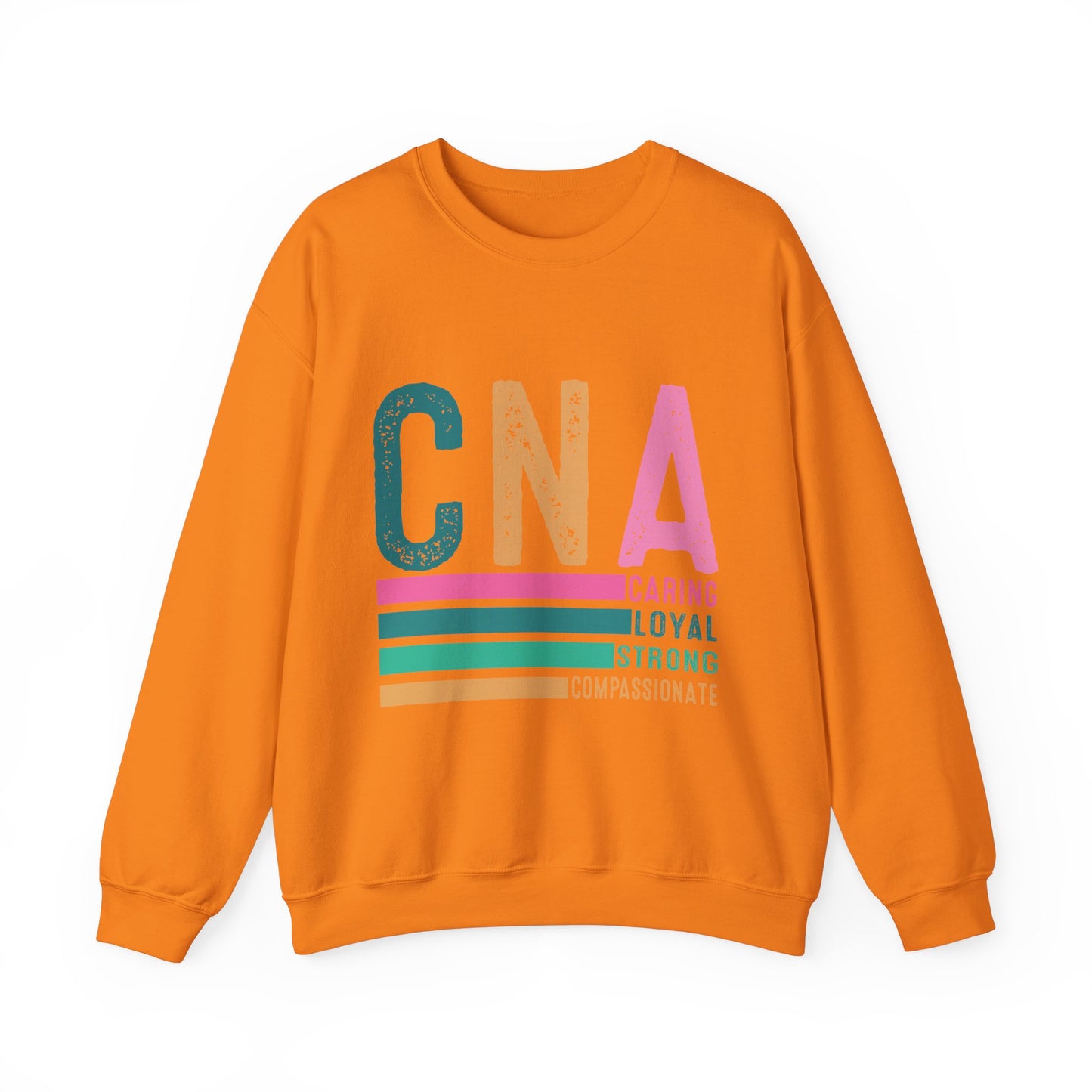 CNA Pride Crewneck Sweatshirt | Caring, Loyal, Strong & Compassionate