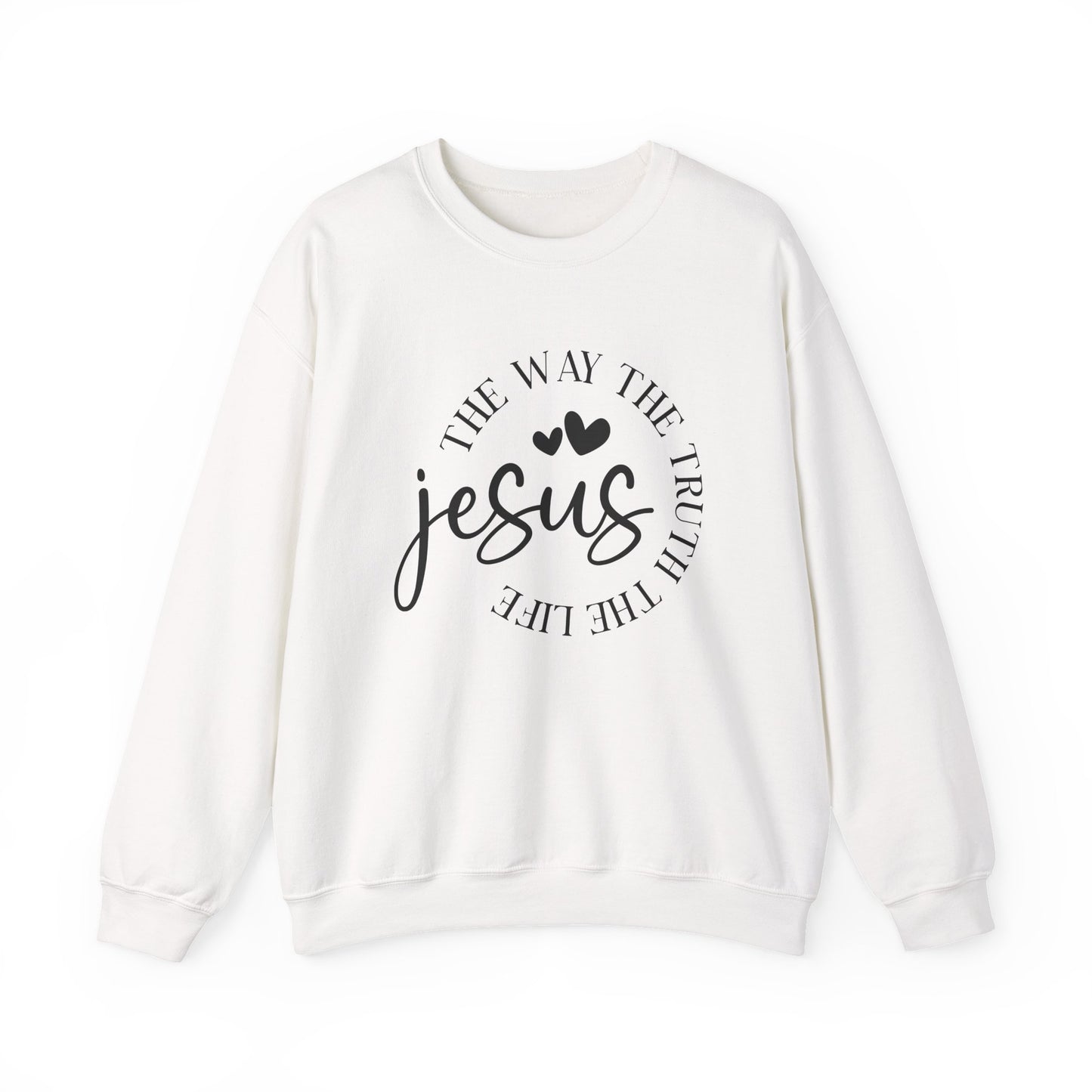 Jesus Crewneck Sweatshirt — "The Way The Truth The Life" Christian Pullover