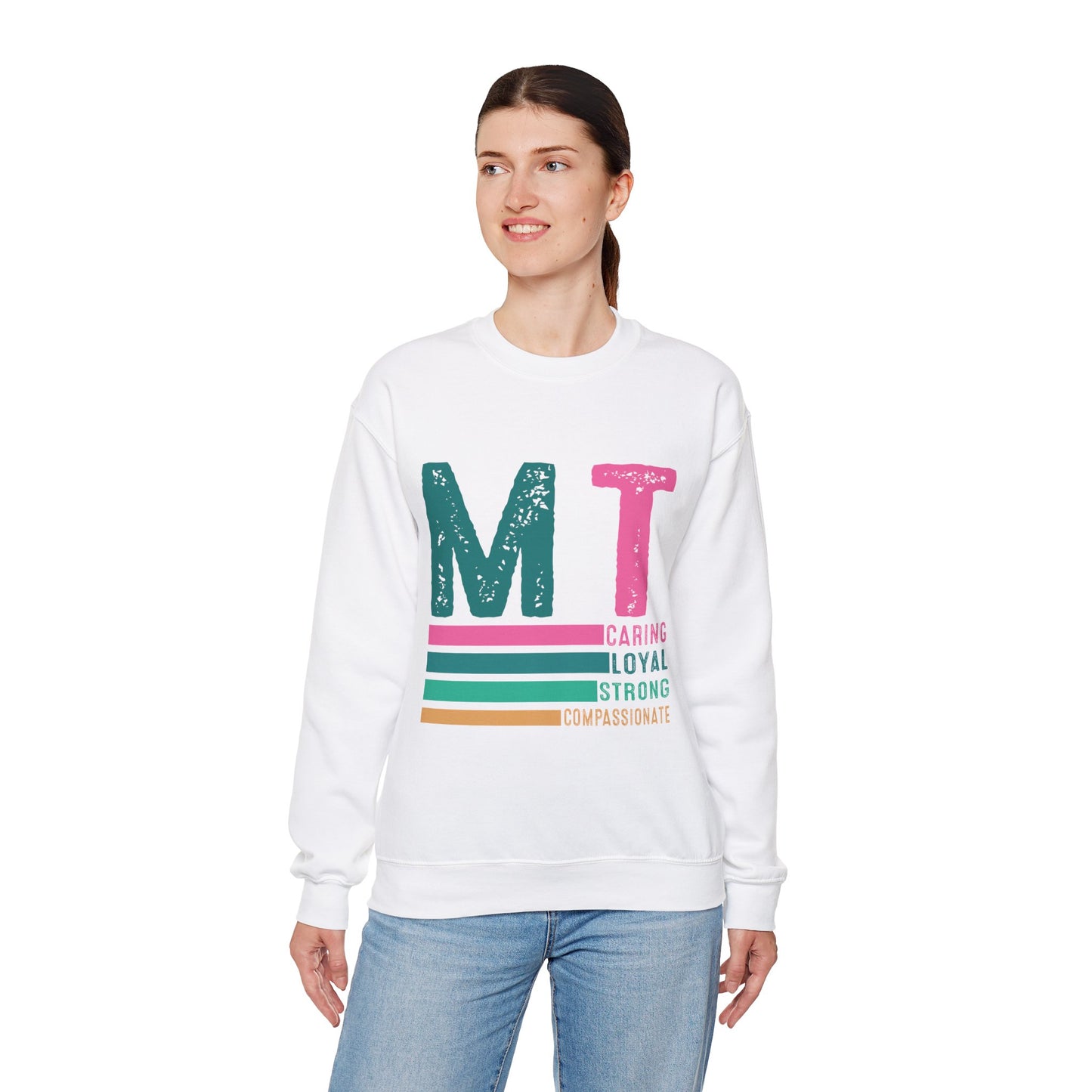 Caring Loyal Strong Unisex Sweatshirt - Compassionate Message Apparel