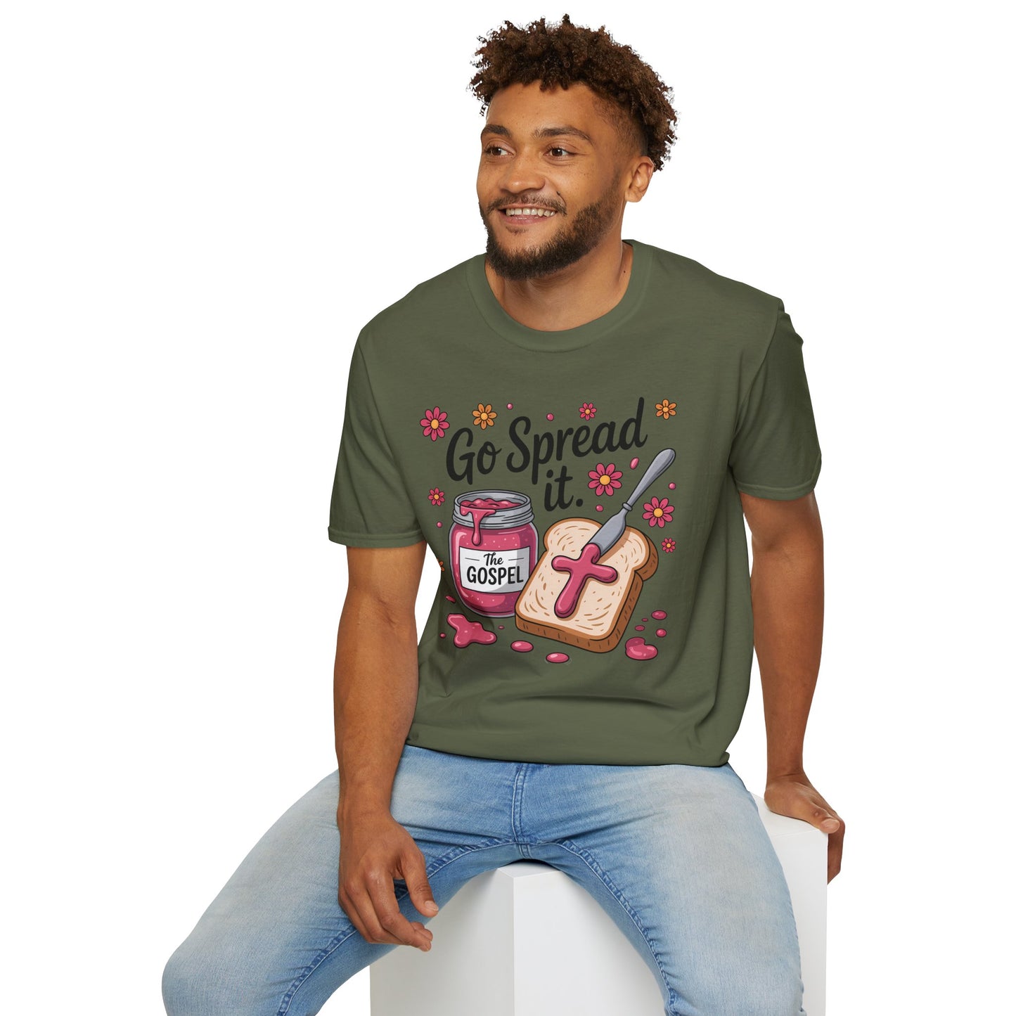 Christian T-Shirt — "Go Spread It" Gospel Jam Toast Tee