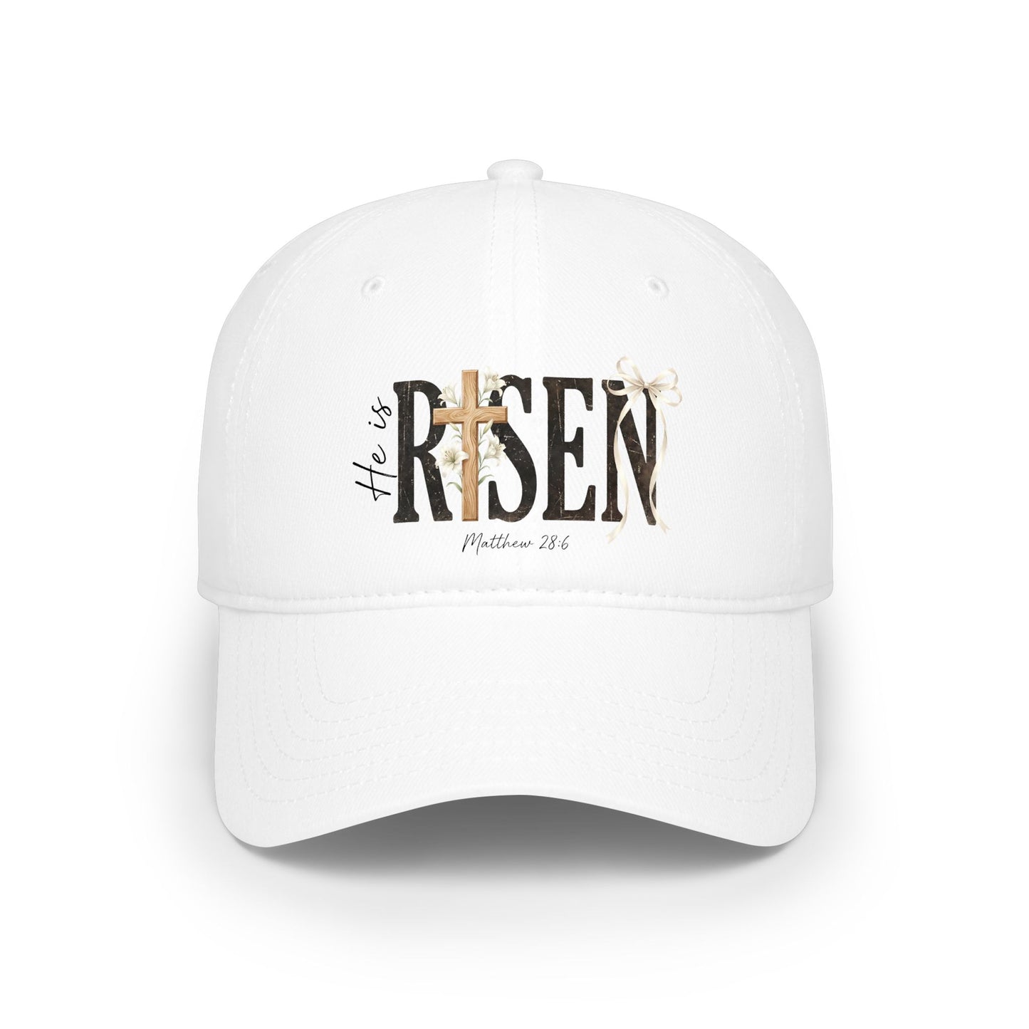 Easter "He is Risen" Baseball Cap — Christian Faith Cross Easter Hat