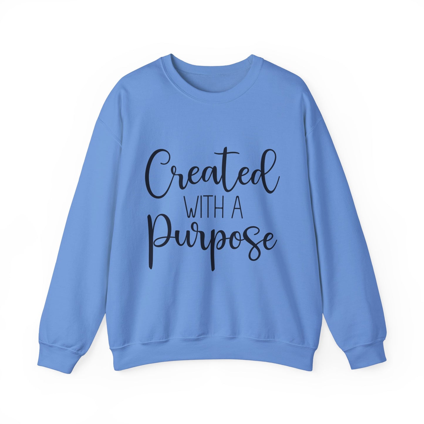 Created with a Purpose Crewneck Sweatshirt - Inspiring Unisex Heavy Blend Style for Everyday Wear