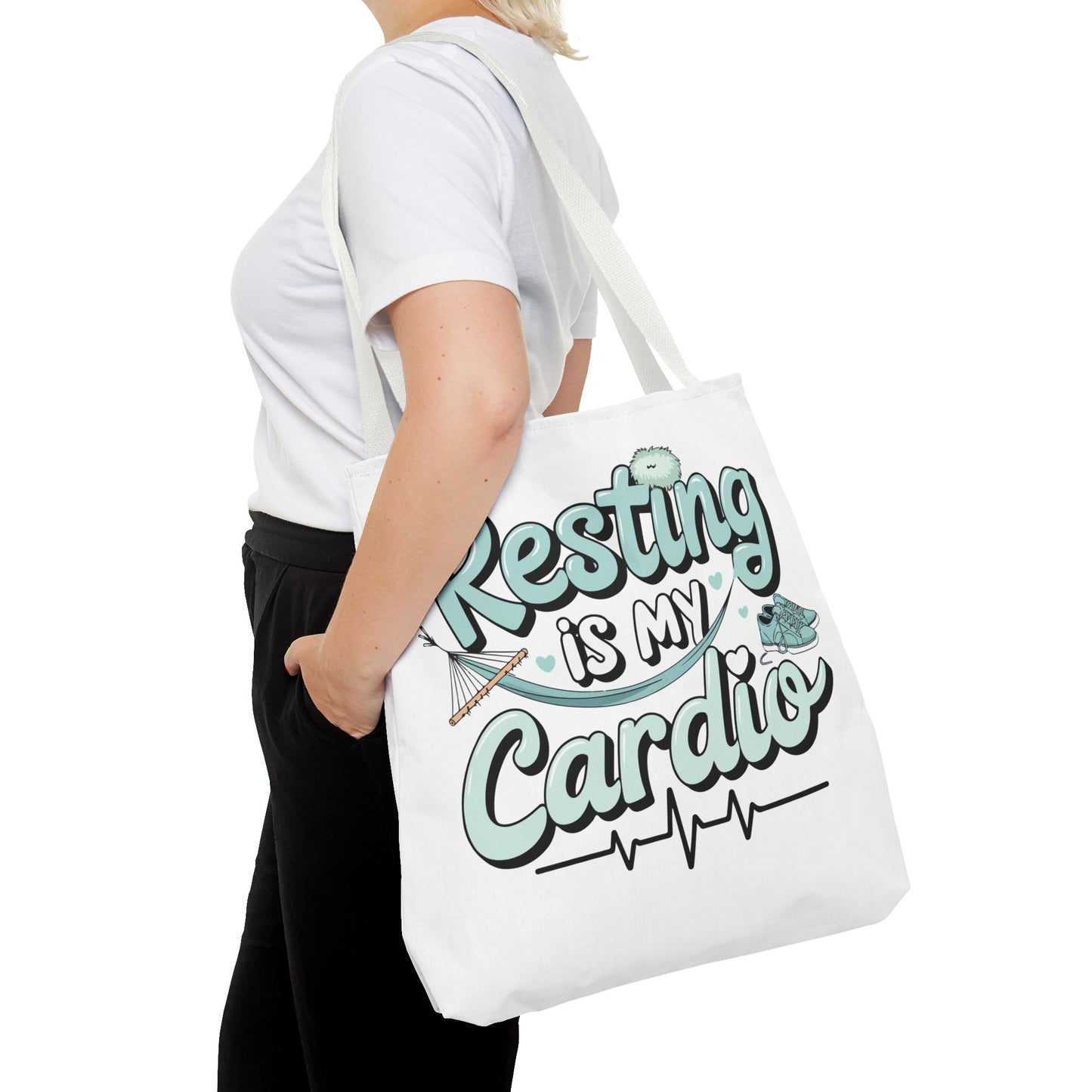 Resting is My Cardio Tote Bag - Fun Workout Motivational Bag for Gym Lovers