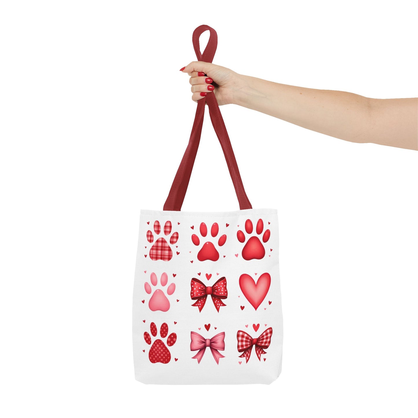 Cute Love and Paw Print Tote Bag - Perfect for Pet Lovers