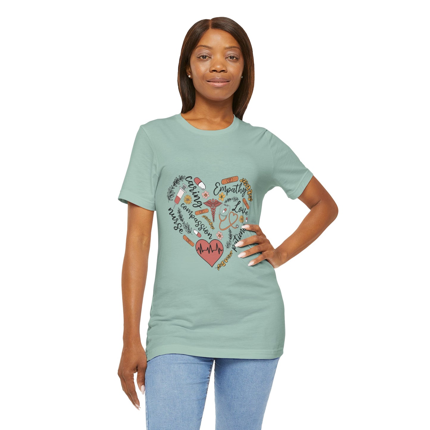 Empathy Heart Unisex Jersey Tee - Love & Caring Design for Compassionate Souls