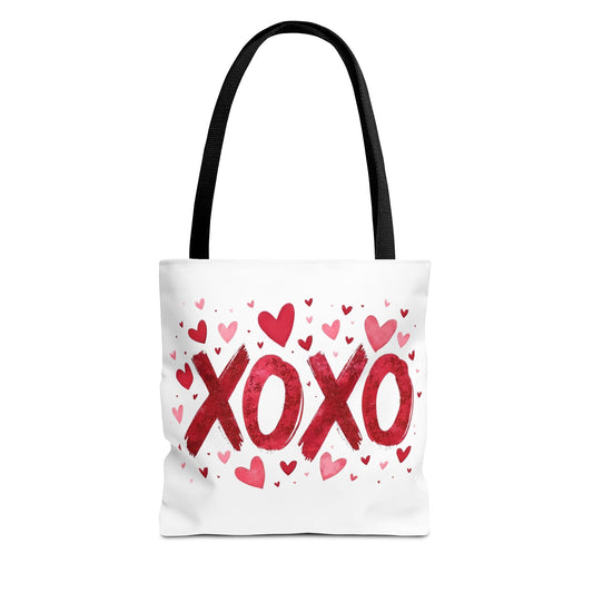 XOXO Hearts Tote Bag - Stylish Reusable Shopping Bag for Valentine's Day and Everyday Use