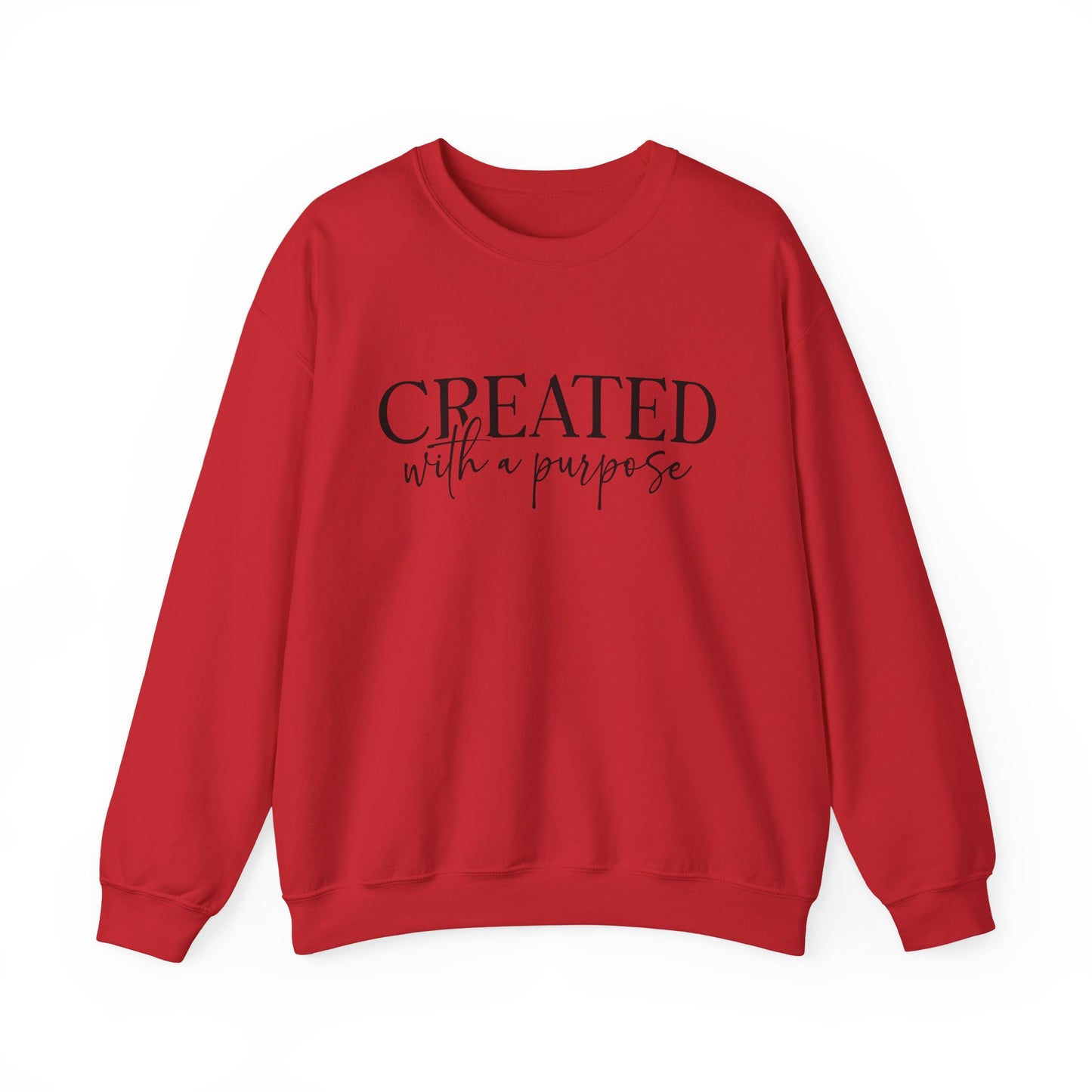 Crewneck Sweatshirt — "Created with a Purpose" Inspirational Pullover