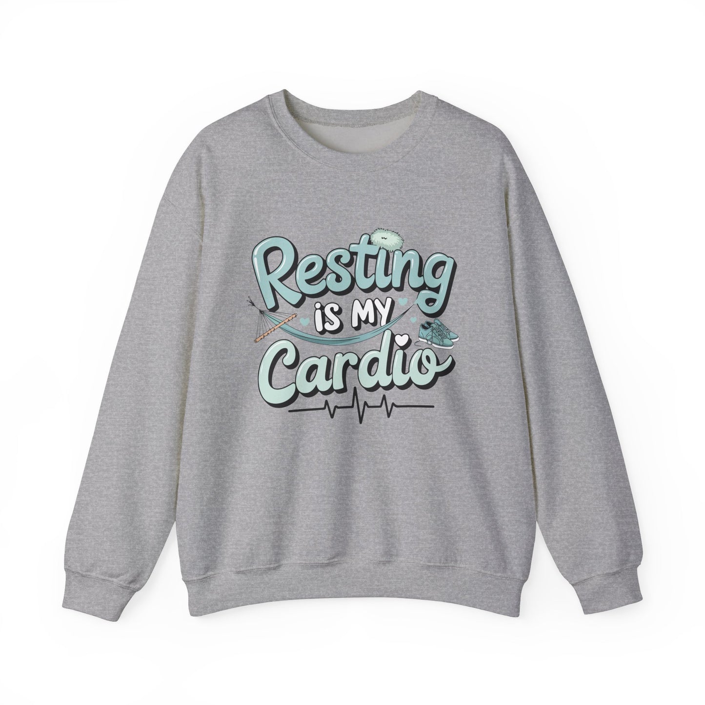 Resting is My Cardio Sweatshirt - Cozy Unisex Heavy Blend Crewneck
