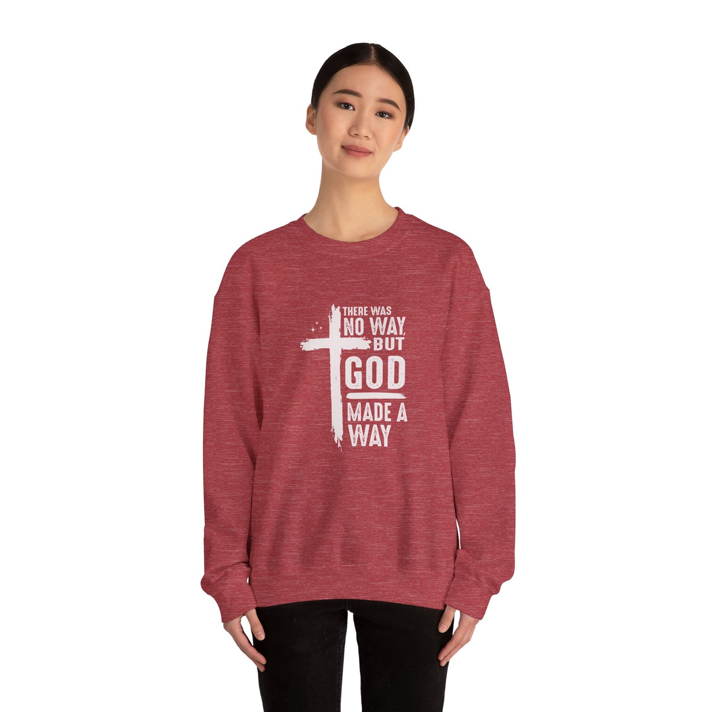 Inspirational Christian Crewneck Sweatshirt - 'God Made a Way'