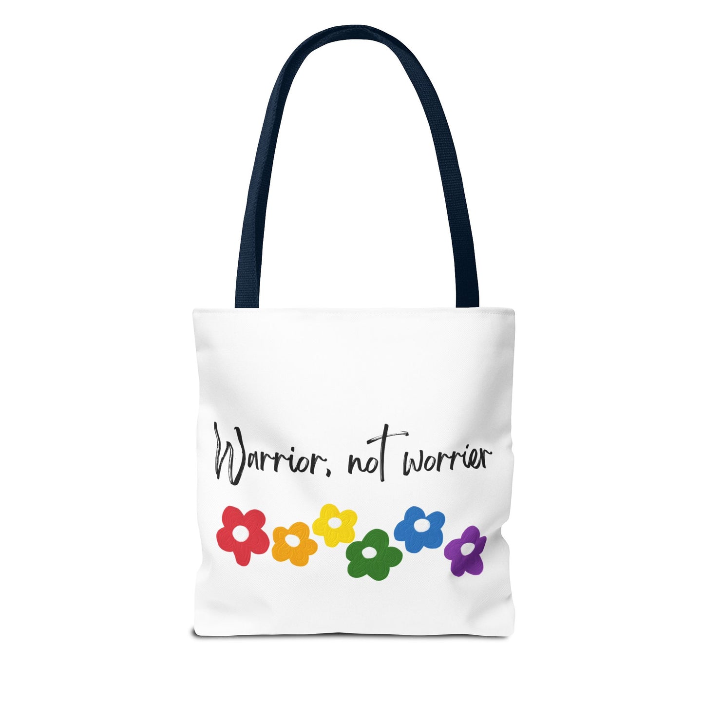 Warrior Not Worrier Floral Tote Bag