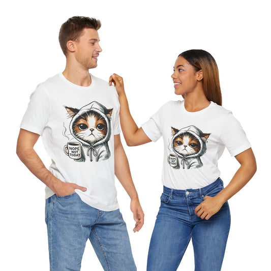 Funny Cat 'Nope Not Today' Unisex Tee – Casual Graphic Shirt for Cat Lovers