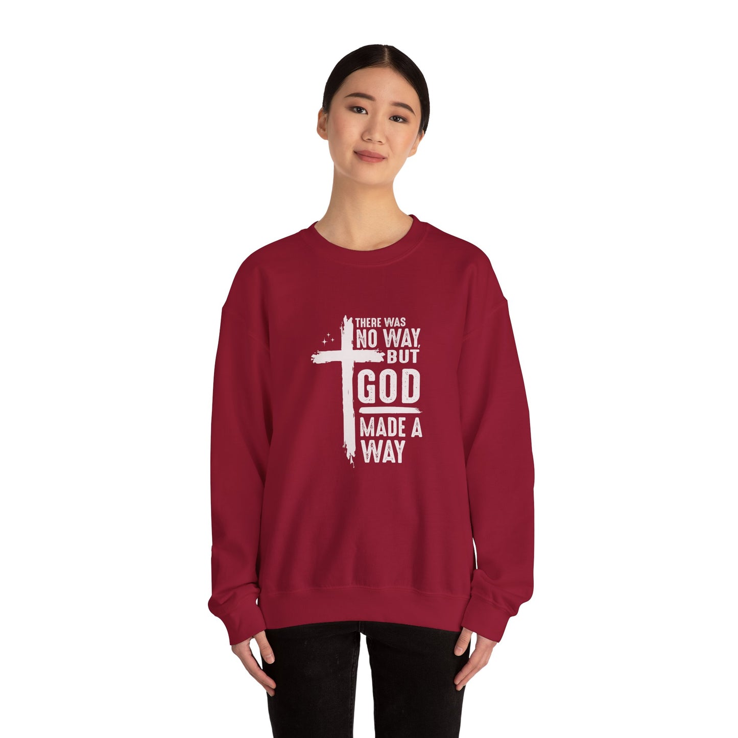 Inspirational Christian Crewneck Sweatshirt - 'God Made a Way'