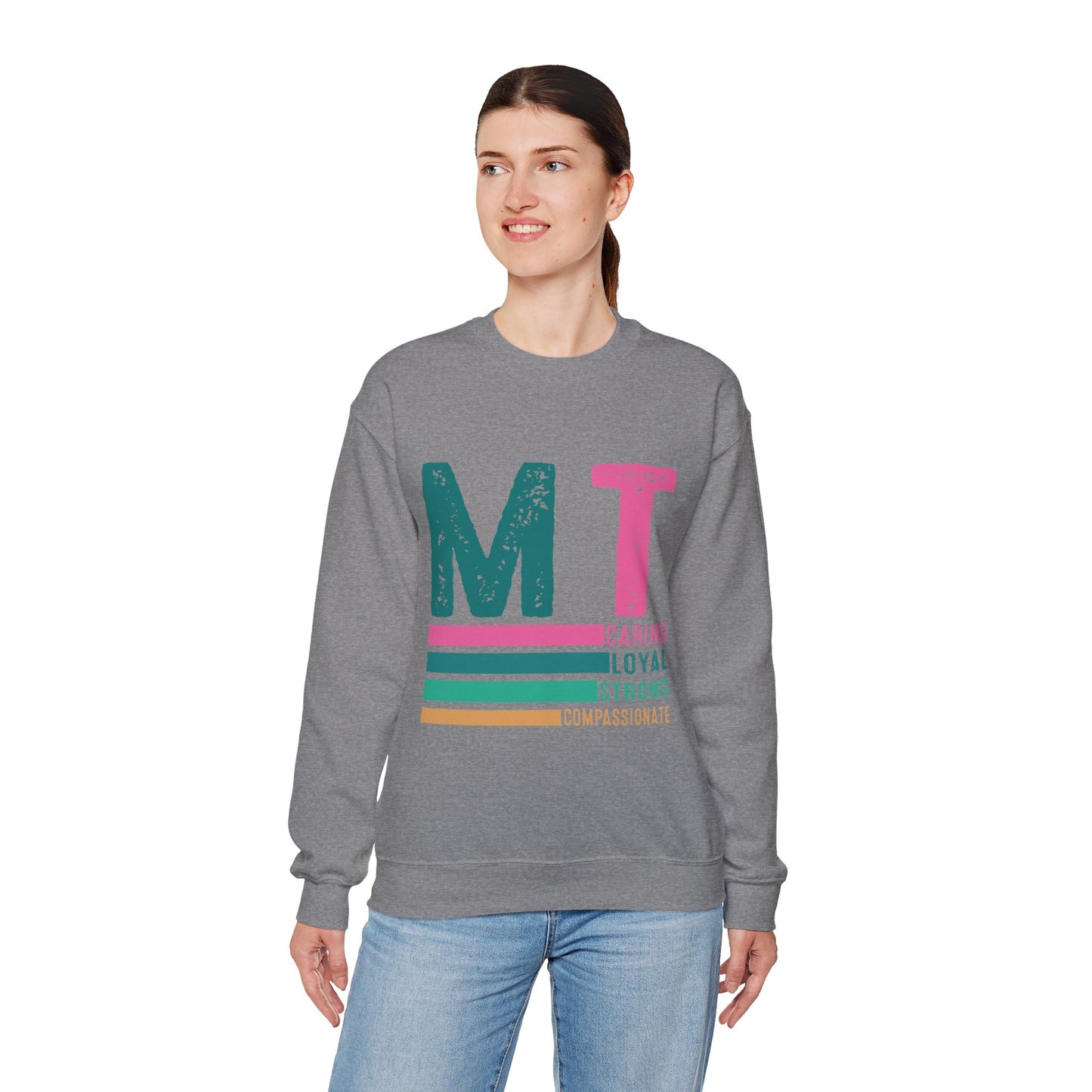 Caring Loyal Strong Unisex Sweatshirt - Compassionate Message Apparel