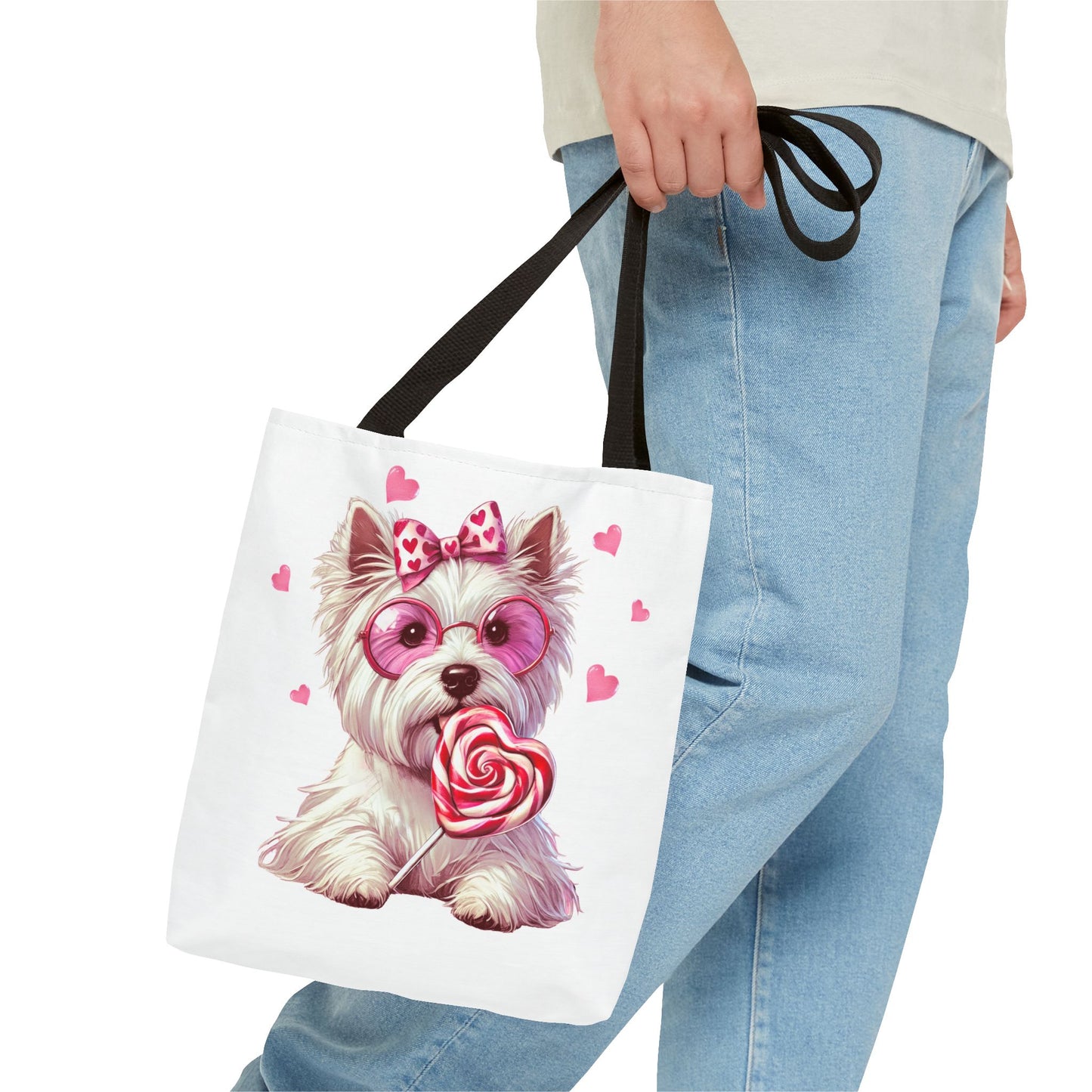 Cute West Highland White Dog Love Tote Bag - Adorable Pet Lover's Gift