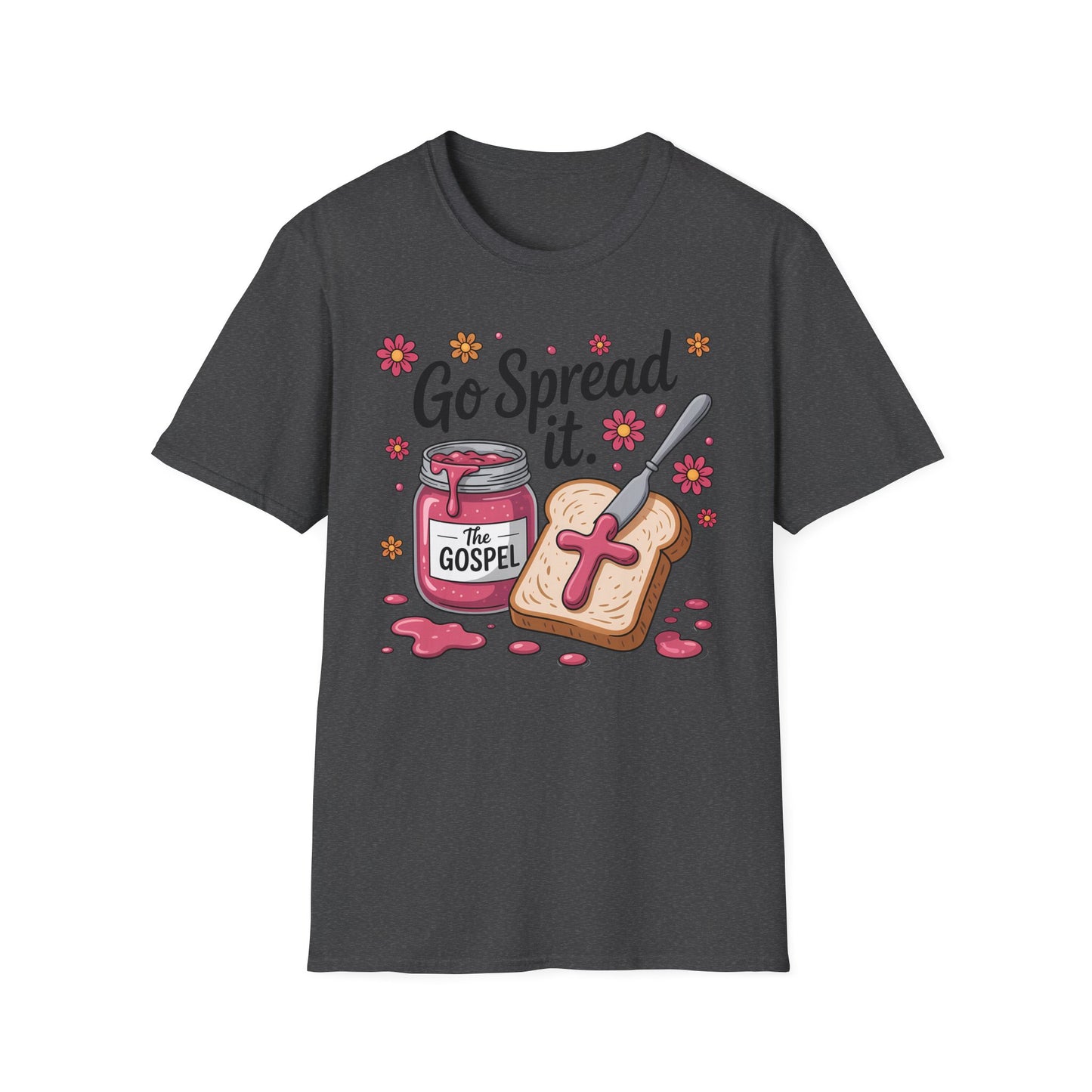 Christian T-Shirt — "Go Spread It" Gospel Jam Toast Tee
