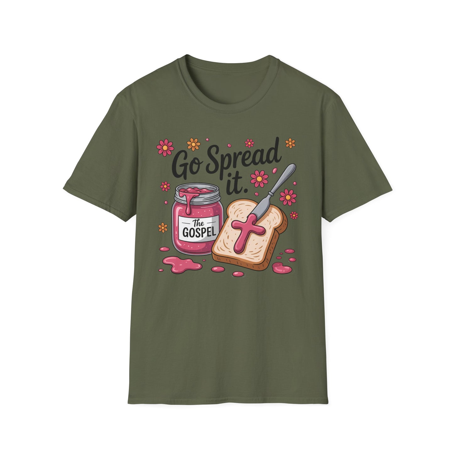 Christian T-Shirt — "Go Spread It" Gospel Jam Toast Tee