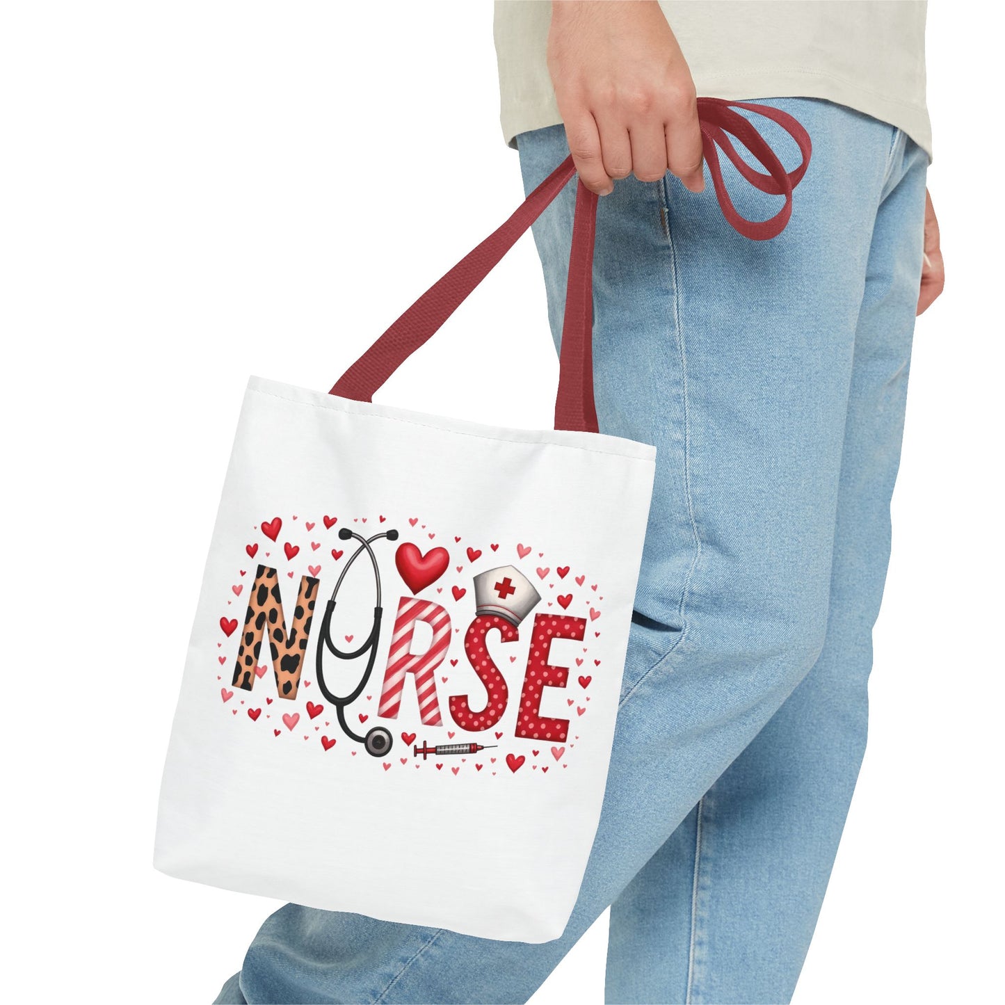 Cute Nurse Tote Bag - Heart Design - Perfect Gift for Nurses