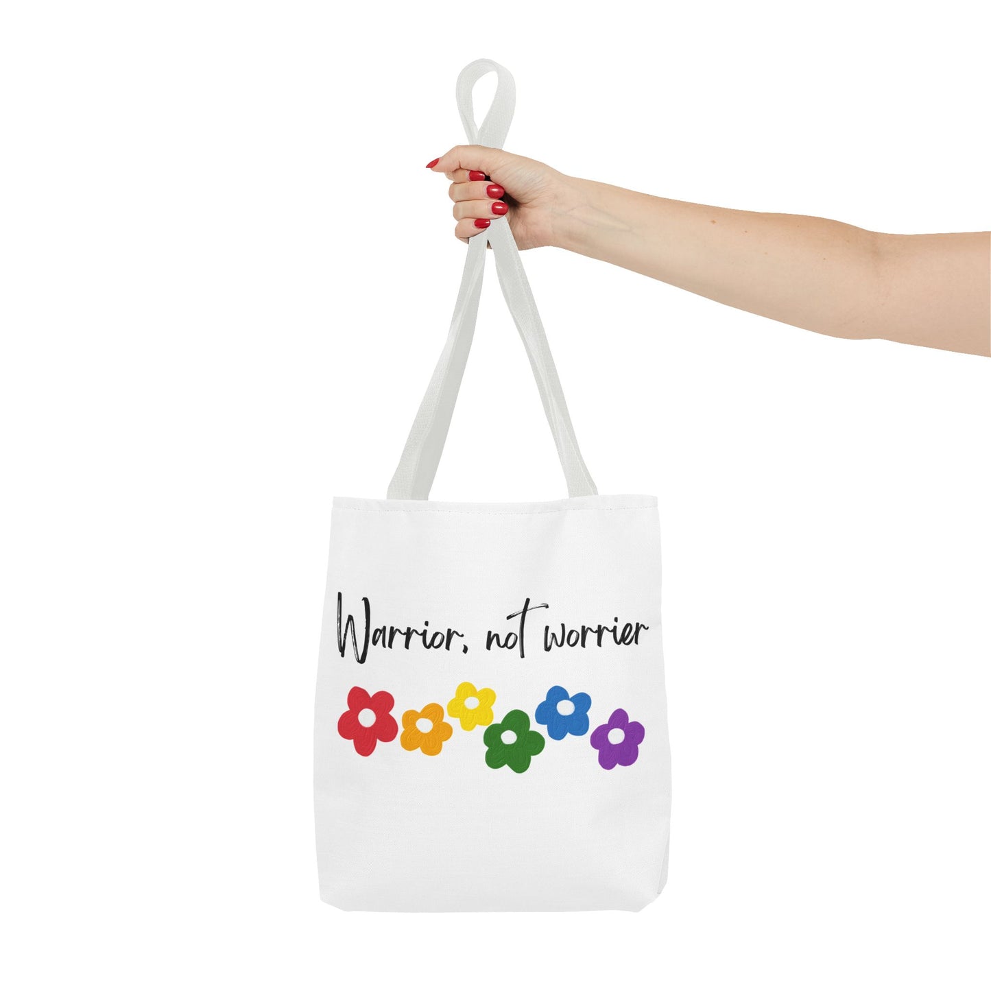 Warrior Not Worrier Floral Tote Bag