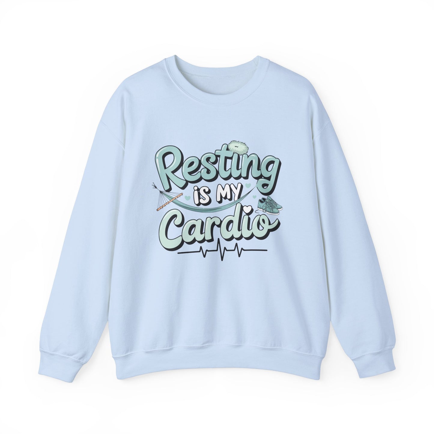 Resting is My Cardio Sweatshirt - Cozy Unisex Heavy Blend Crewneck