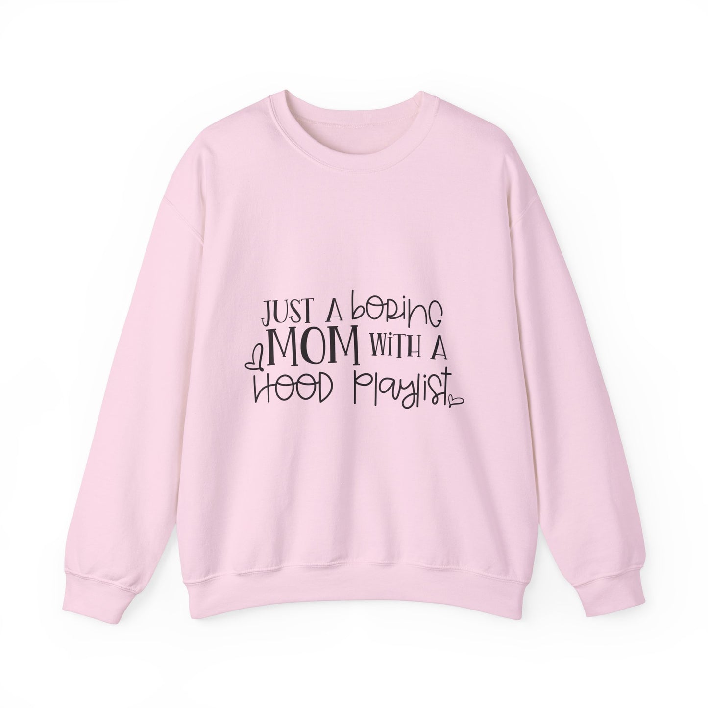 Just a Boring Mom with a Hood Playlist Sweatshirt - Unisex Heavy Blend™ Crewneck