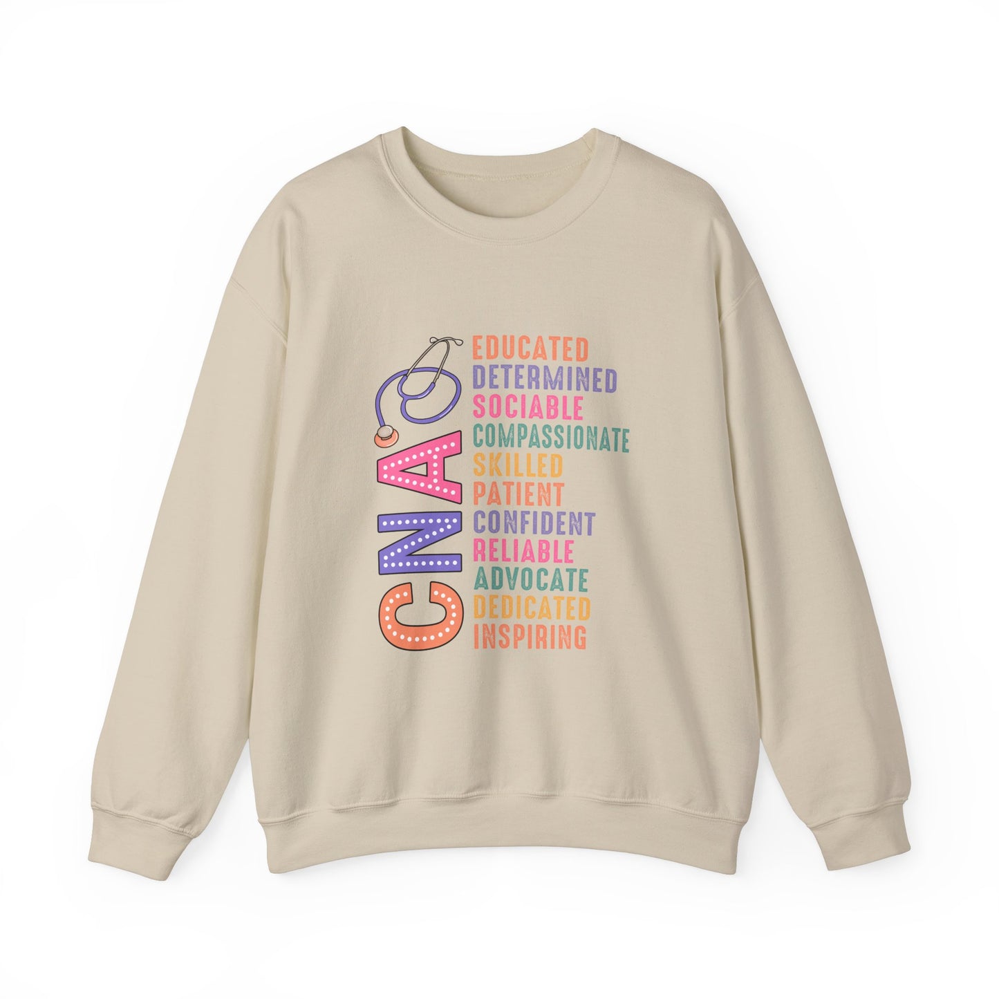 CNA Pride Crewneck Sweatshirt - Empowering Words for Caring Professionals