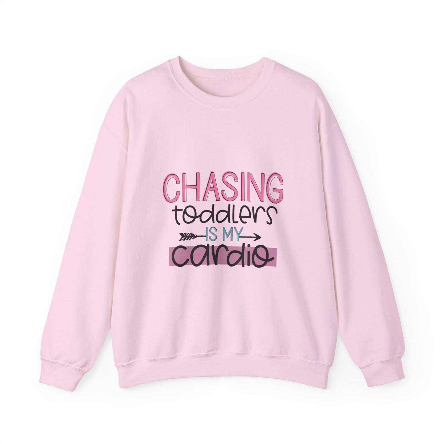 Chasing Toddlers Crewneck Sweatshirt | Funny Parenthood Apparel