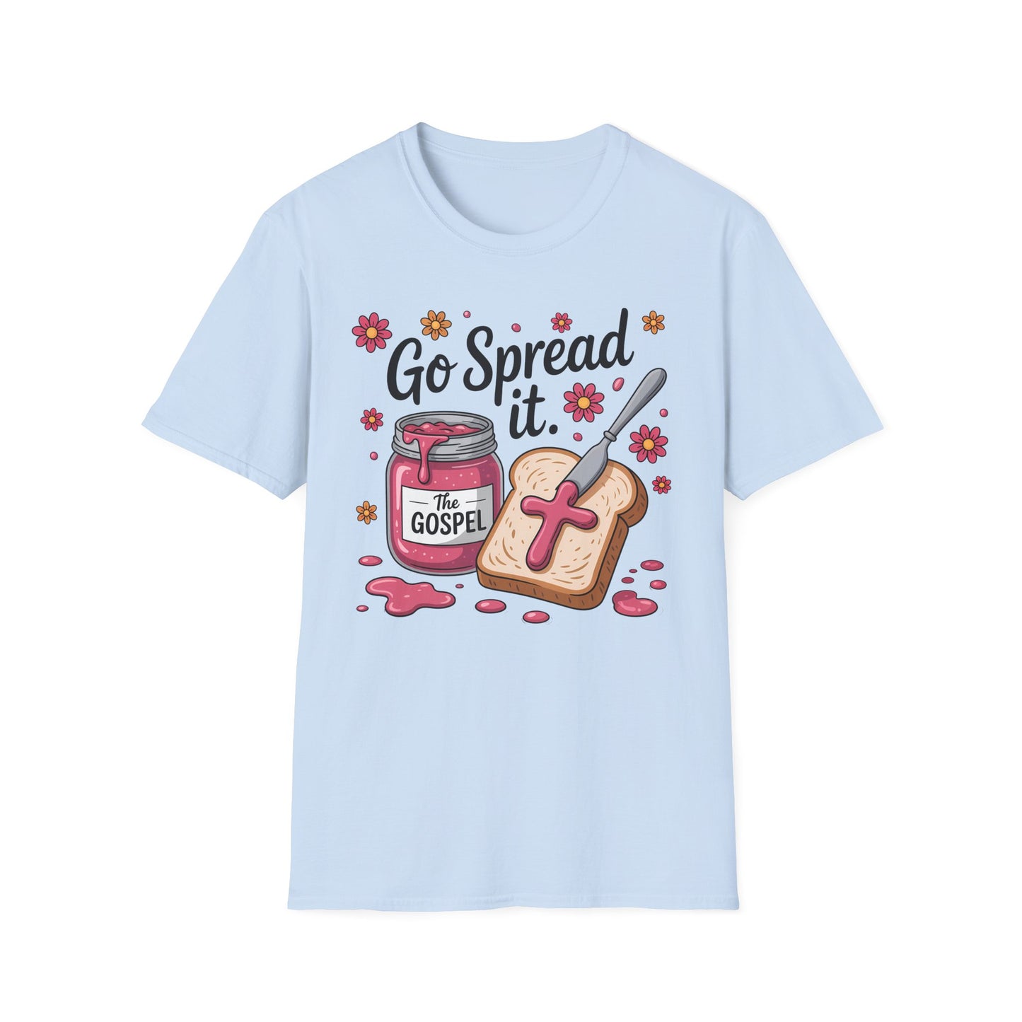 Christian T-Shirt — "Go Spread It" Gospel Jam Toast Tee