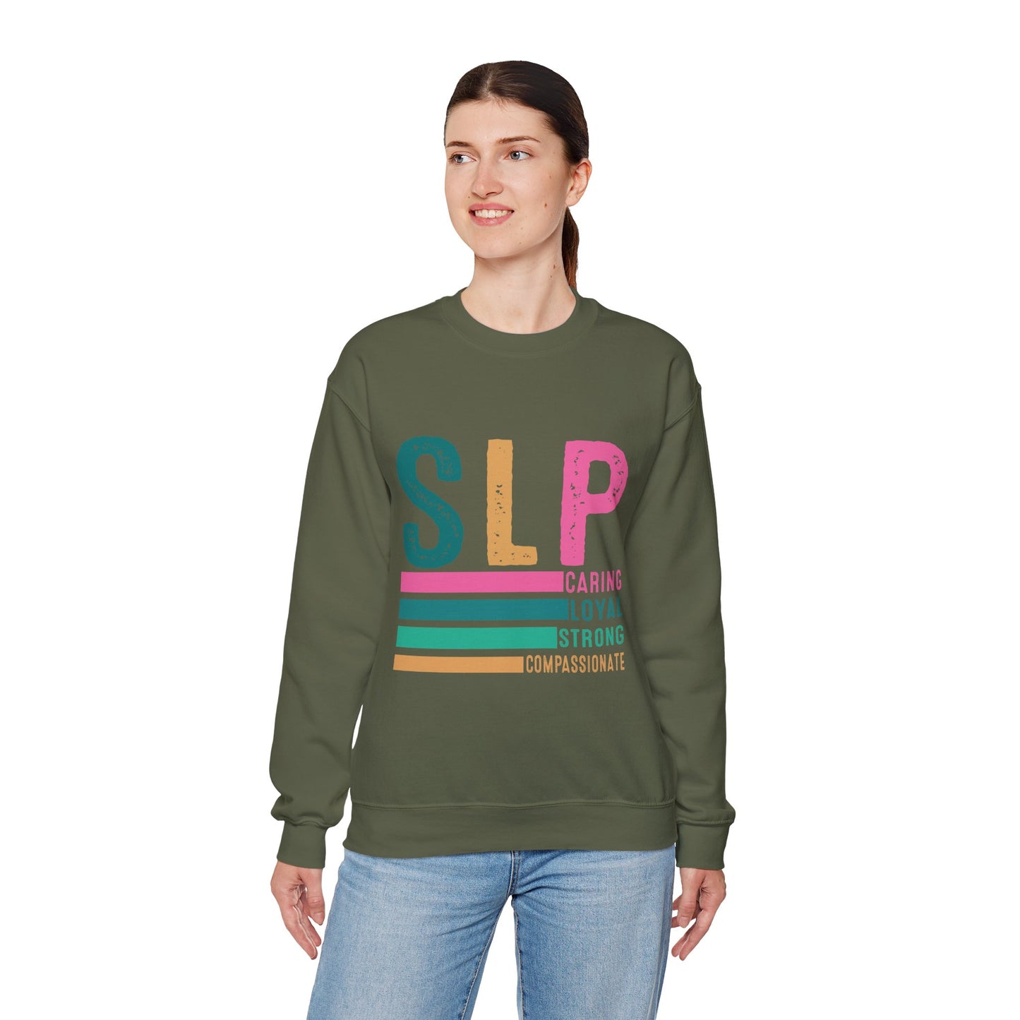 SLP Caring Loyal Strong Unisex Crewneck Sweatshirt