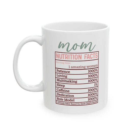 Motivational Nutrition Facts Ceramic Mug - 11oz & 15oz - Perfect Gift for Health Enthusiasts