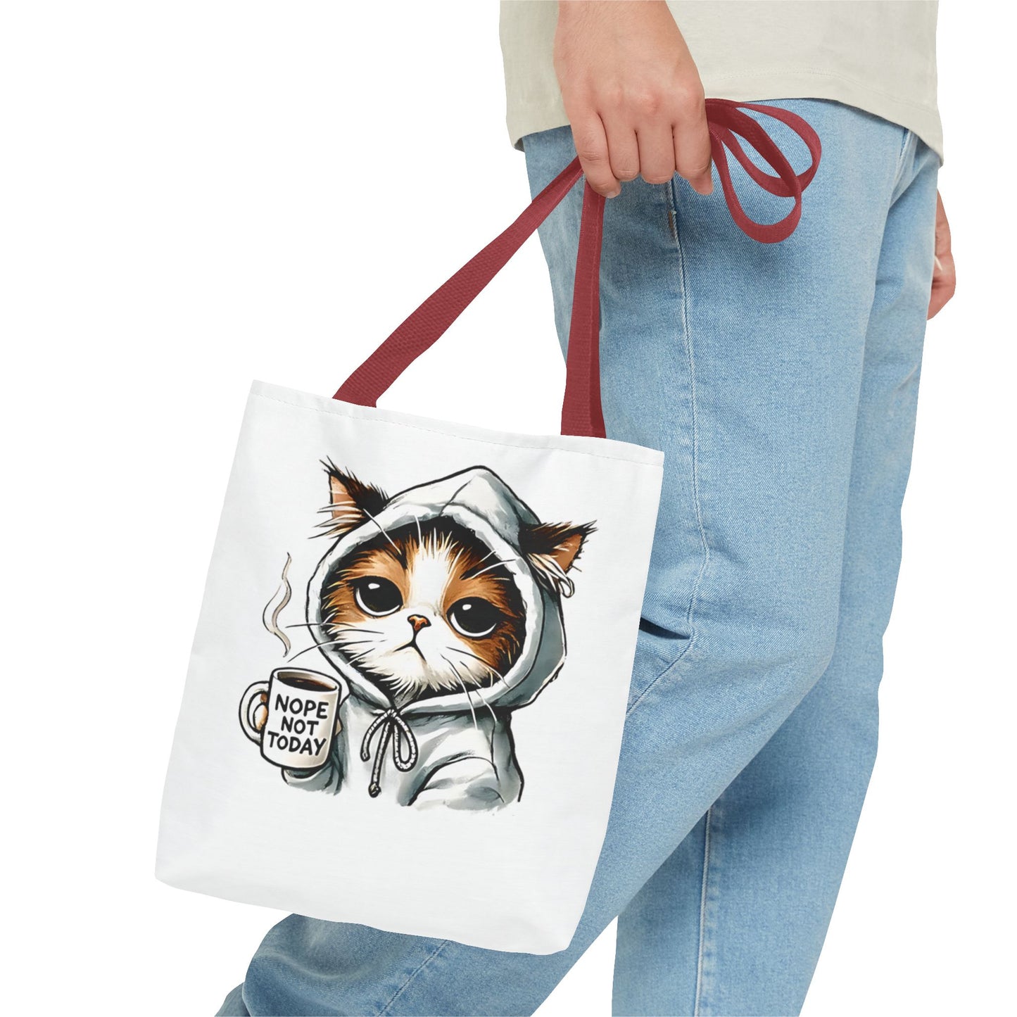 Cute Cat Tote Bag - "Nope Not Today" Design