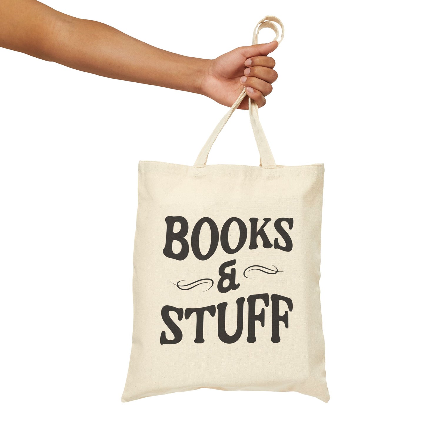 Books & Stuff Cotton Canvas Tote Bag - Stylish Eco-Friendly Shopping Bag for Book Lovers