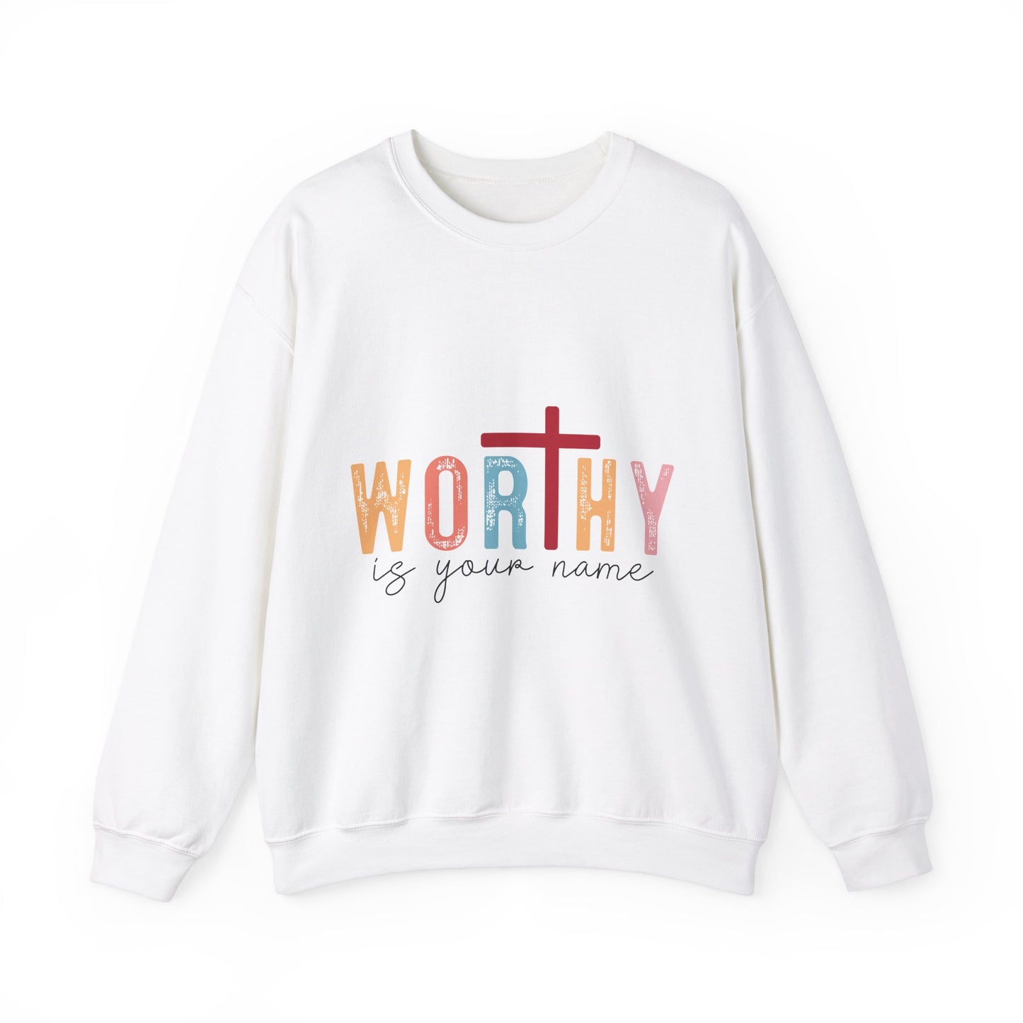 Worthy Unisex Heavy Blend Crewneck Sweatshirt - Inspirational Faith Apparel