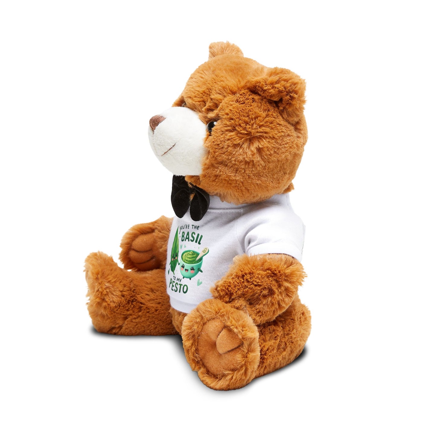Cute Teddy Bear with "You're the Basil to My Pesto" T-Shirt - Perfect Gift for Food Lovers