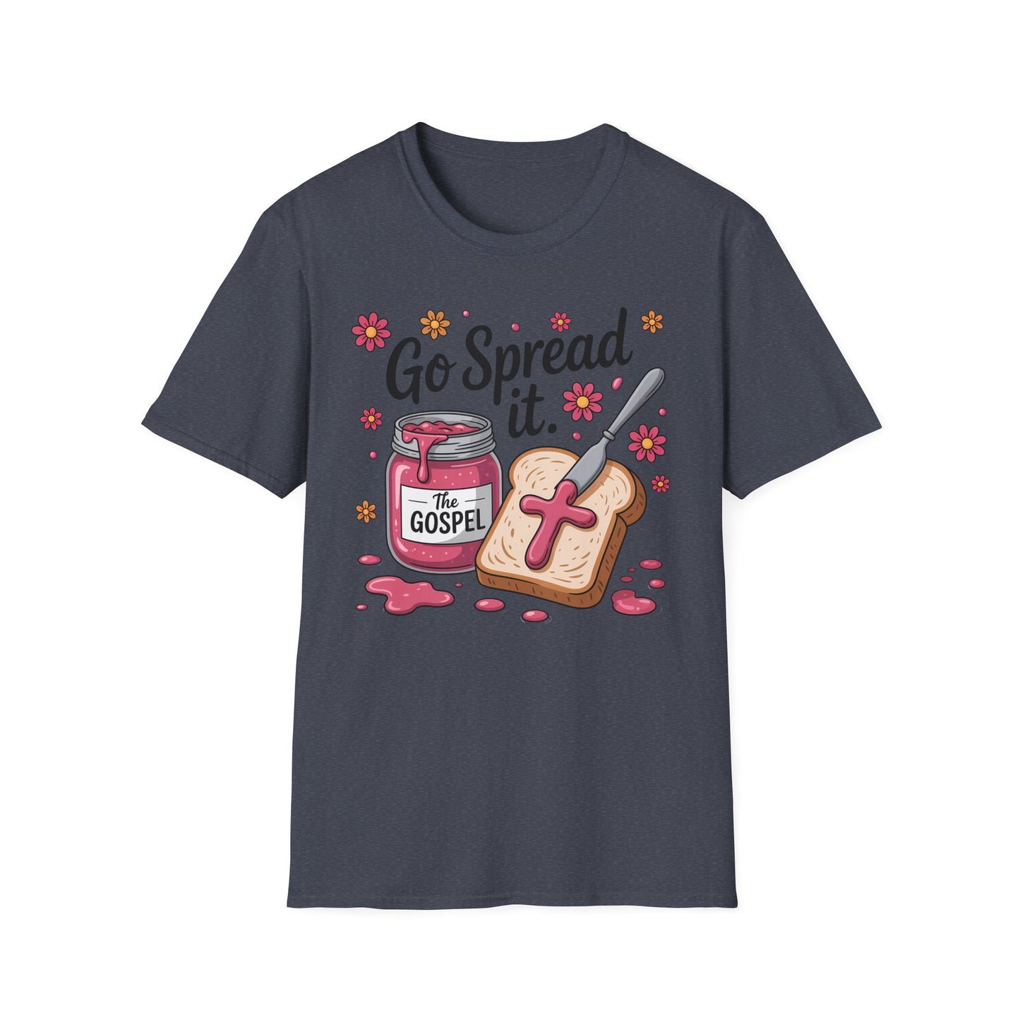 Christian T-Shirt — "Go Spread It" Gospel Jam Toast Tee