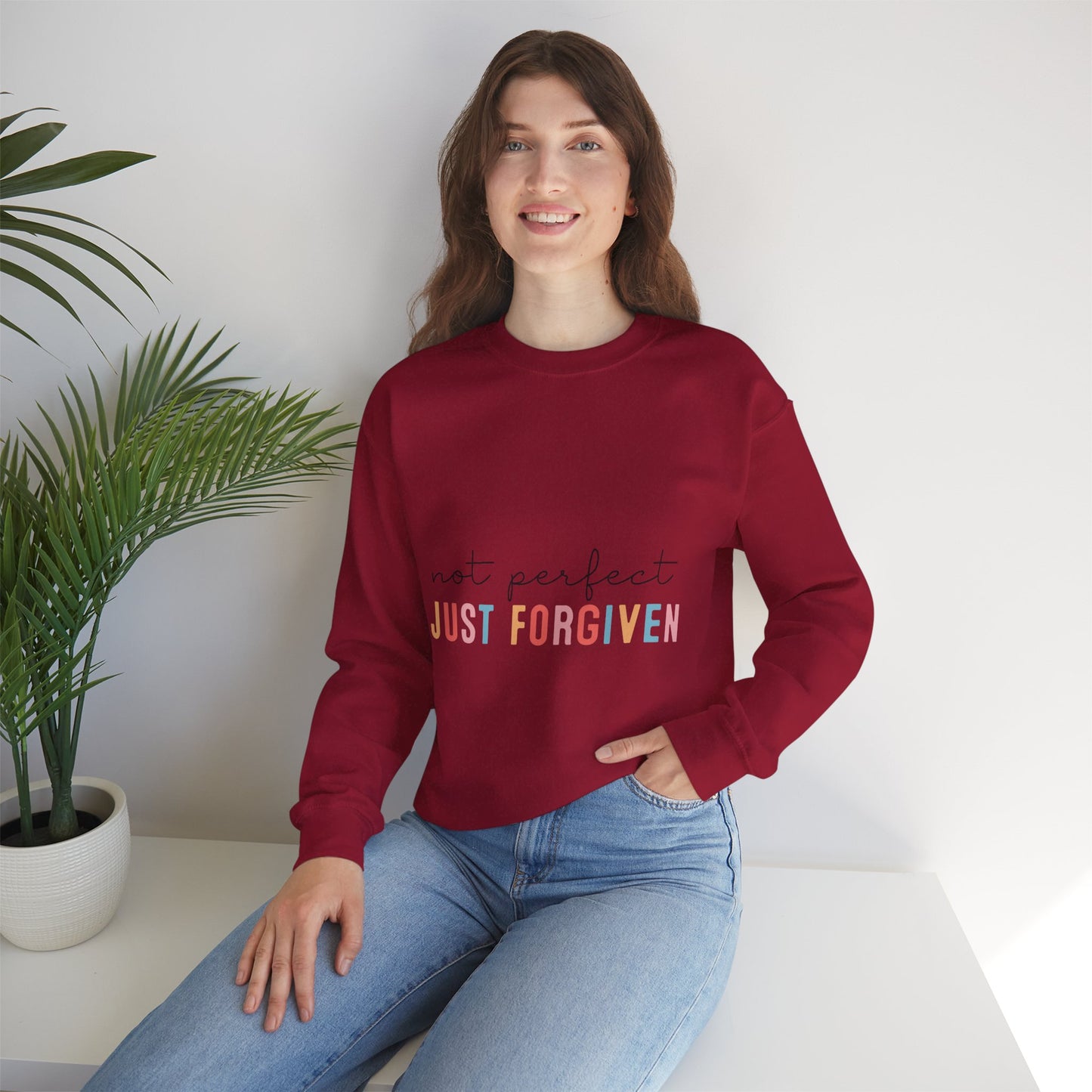 Unisex Forgiven Sweatshirt - Not Perfect, Just Forgiven - Cozy Casual Wear