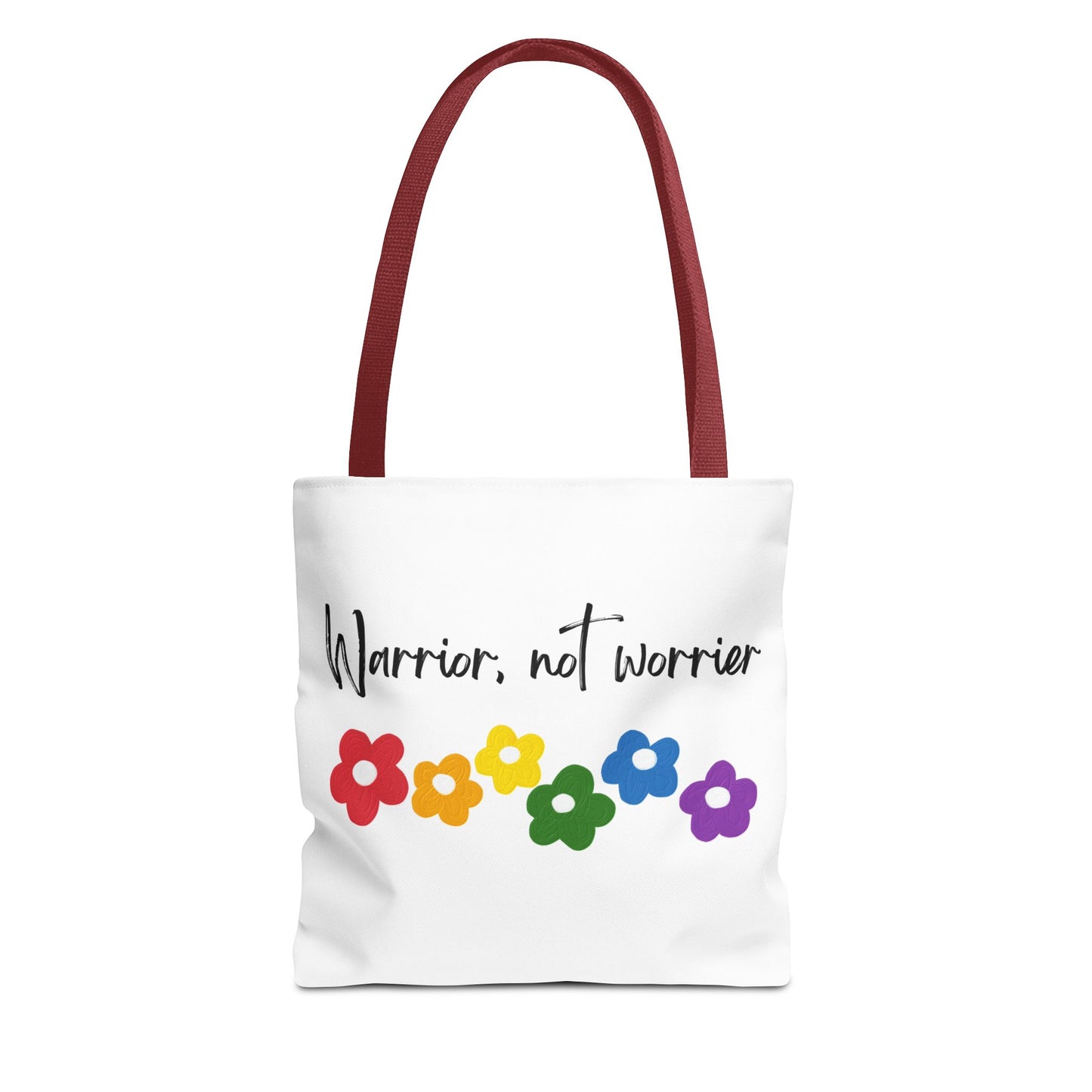 Warrior Not Worrier Floral Tote Bag