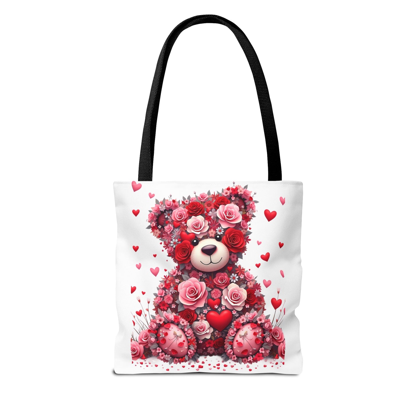 Cute Floral Bear Tote Bag for Valentine's Day