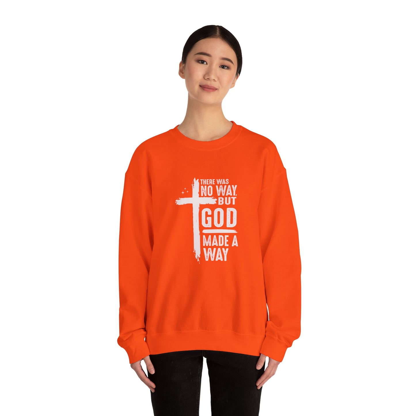 Inspirational Christian Crewneck Sweatshirt - 'God Made a Way'