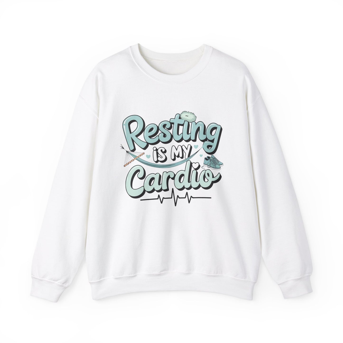 Resting is My Cardio Sweatshirt - Cozy Unisex Heavy Blend Crewneck