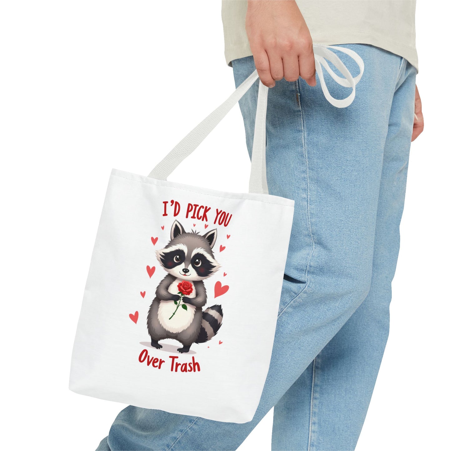 Cute Raccoon Tote Bag - 'I’d Pick You Over Trash' Gift for Animal Lovers