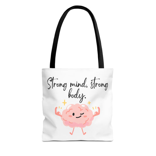 Strong Mind Strong Body Tote Bag – Fun & Motivational Design for Everyday Use