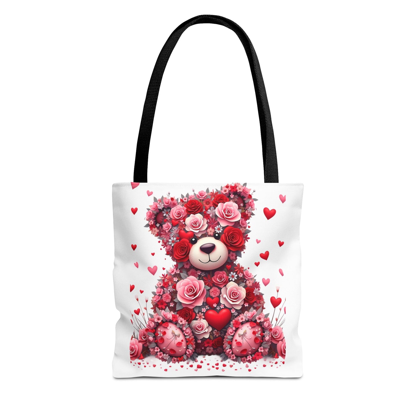 Cute Floral Bear Tote Bag for Valentine's Day