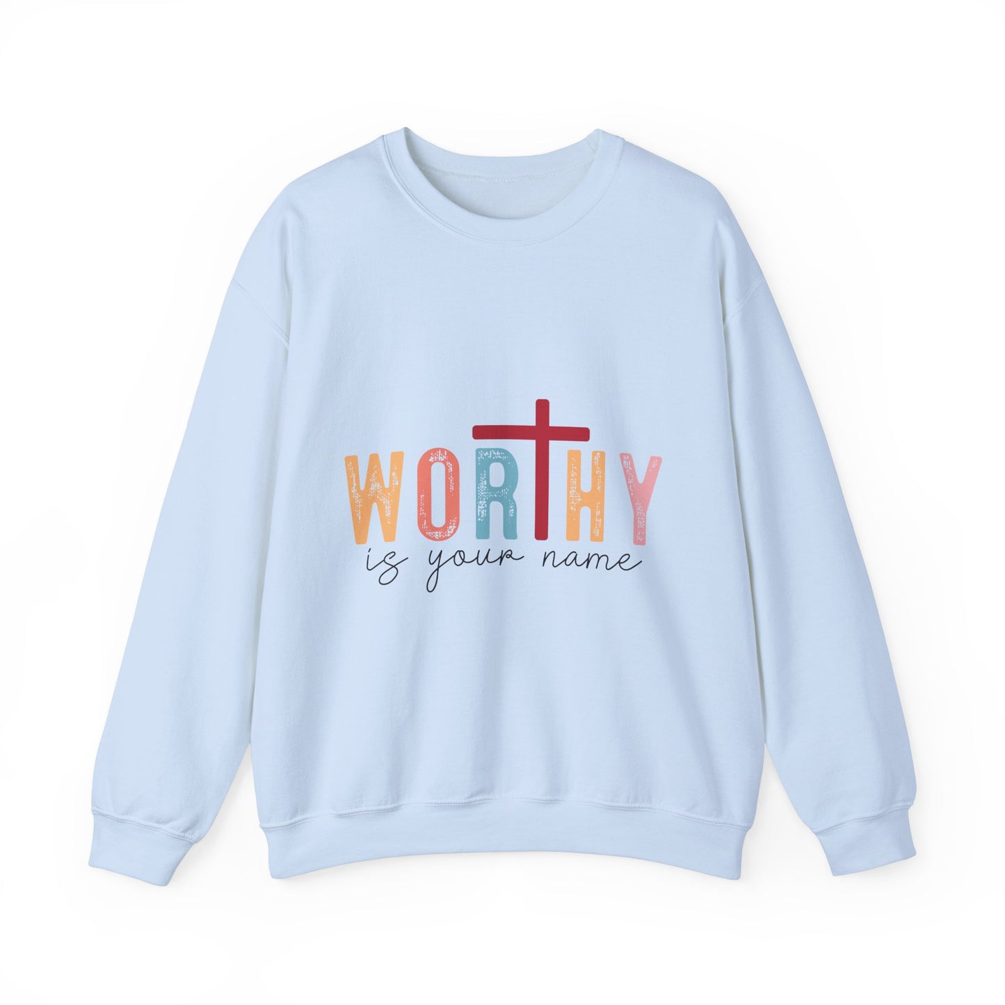 Worthy Unisex Heavy Blend Crewneck Sweatshirt - Inspirational Faith Apparel
