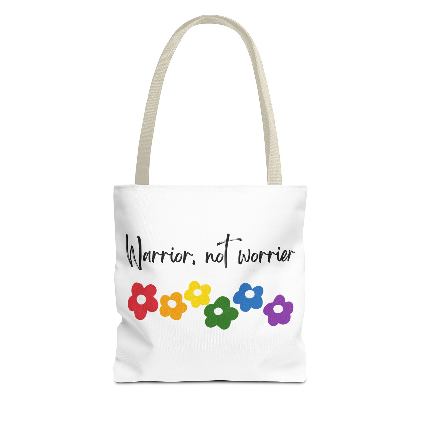 Warrior Not Worrier Floral Tote Bag