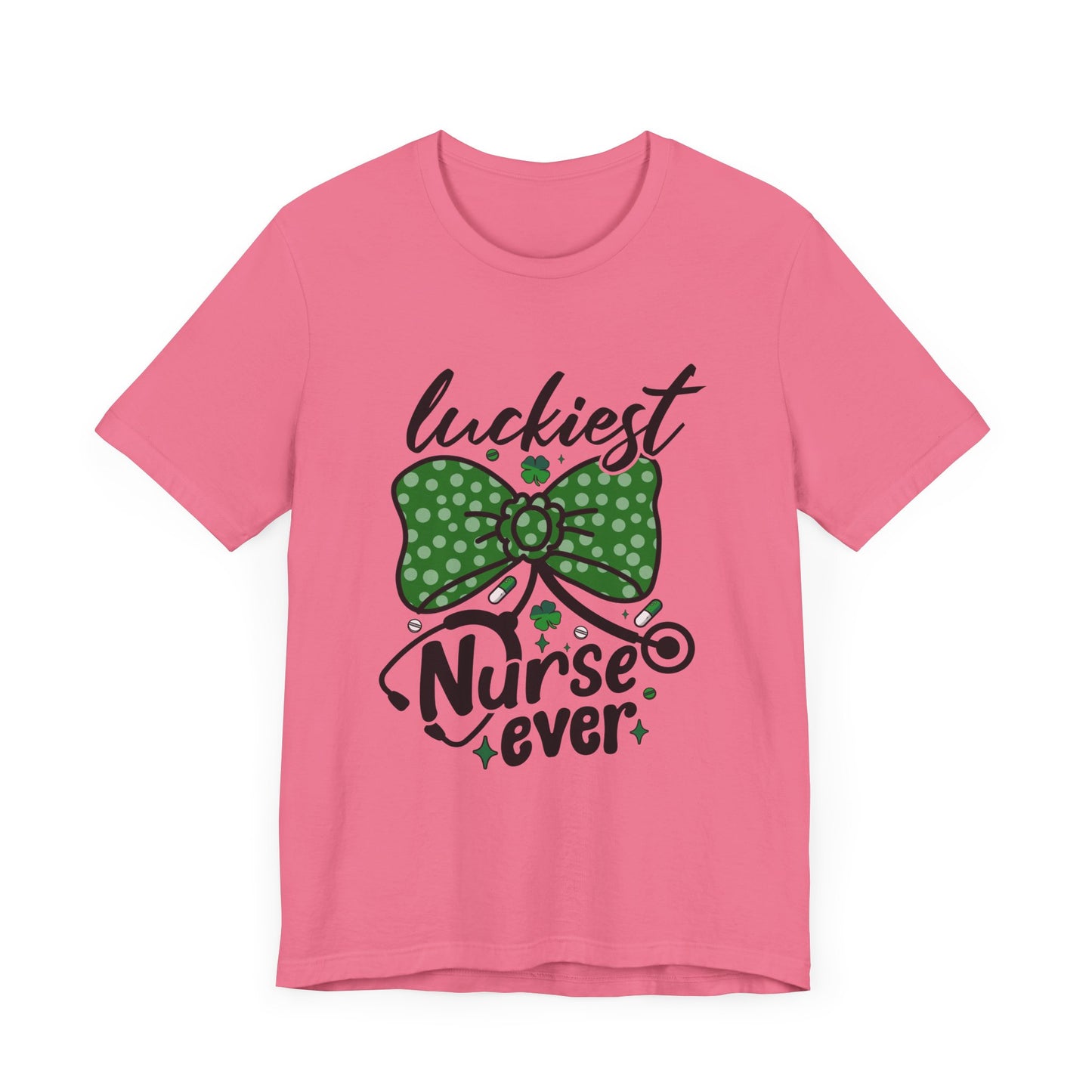 Luckiest Nurse Ever Unisex Short Sleeve Tee - Perfect for St. Patrick's Day